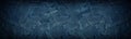 Navy blue cement strokes panoramic texture. Large wide dark grungy wall background Royalty Free Stock Photo