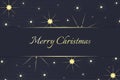 Navy blue Christmas graphic with gold stars - Christmas Card