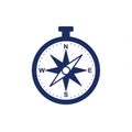 Navy Blue Compass Icon on White Background Royalty Free Stock Photo