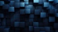 Navy blue Cubes Wall Background, abstract illustration Royalty Free Stock Photo