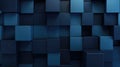 Navy blue Cubes Wall Background, abstract illustration Royalty Free Stock Photo