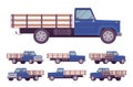 Navy blue empty truck