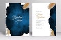 Navy Blue and Gold Wedding Invitation Template