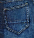Navy blue jeans back pocket Royalty Free Stock Photo