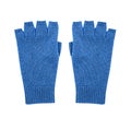 Navy blue knitted woolen winter gloves