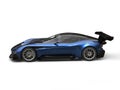 Navy blue metallic awesome super car - side view