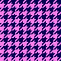 Navy blue and Pink Seamless houndstooth vector pattern Royalty Free Stock Photo