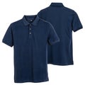 Navy Blue Polo Shirt Front and Back View Isolated on White Background Royalty Free Stock Photo