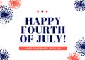 Navy Blue and Red Fireworks Fourth of July Card Royalty Free Stock Photo