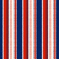 Navy Blue, Red, White Striped Seamless Pattern - Vertical stripes repeated fabric  background Royalty Free Stock Photo