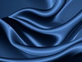 Navy blue silk satin. Dark elegant luxury abstract background with space for design. Royalty Free Stock Photo