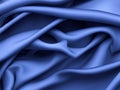 Navy blue silk satin. Dark elegant luxury abstract background with space for design. Royalty Free Stock Photo