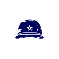 Navy blue soldier`s helmet america flag illustration of American veterans day,