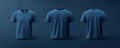 Navy Blue T-Shirt Mockup Front and Back Royalty Free Stock Photo