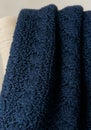 Navy Blue Textured Fabric Close Up Royalty Free Stock Photo