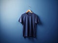 Navy Blue TShirt Mockup Versatile Template for Black Male Design Printing Projects Royalty Free Stock Photo