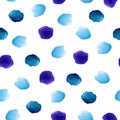 Navy blue watercolor hand painted polka dot seamless pattern Royalty Free Stock Photo