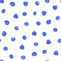 Navy blue watercolor hand painted polka dot seamless pattern Royalty Free Stock Photo