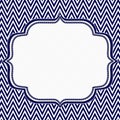 Navy Blue and White Chevron Zigzag Frame Background