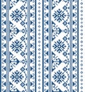 Zmijanski vez traditional cross stitch style vector seamless pattern vertical oriented - long horizontal design inspired by folk a