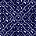 Navy Blue and White Question Mark Symbol Pattern Repeat Background