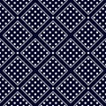 Navy blue and white. square stripes seamless polka dot pattern. vector modern design illustration Royalty Free Stock Photo