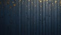 Navy blue wooden planks with gold accents. Scattered gold leaf elements create elegant background. Rustic wood texture surface Royalty Free Stock Photo