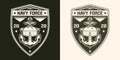NAVY force emblem monochrome vintage