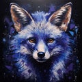 Navy Fox: Graffiti-inspired Portraiture With Spray Paint And Pointillism Wall Art
