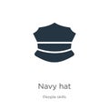 Navy hat icon vector. Trendy flat navy hat icon from people skills collection isolated on white background. Vector illustration Royalty Free Stock Photo