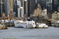 Navy hospital ship Comfort docked pier 90 in NYC to assist during Coronavirus outbreak