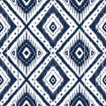 Navy Indigo Blue Diamond on White background. Geometric ethnic oriental pattern traditional Design for ,carpet,wallpaper,clothing,