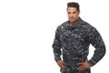 Navy man with hands on hips Royalty Free Stock Photo