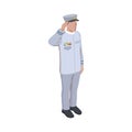 Navy Man Salute Composition Royalty Free Stock Photo