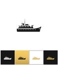 Navy military warship silhouette vector icon
