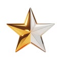 Half Gold and Silver 3D Star Icon Royalty Free Stock Photo
