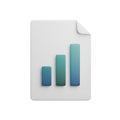 3D File Document with Bar Chart - Modern Business Data Analytics Icon Royalty Free Stock Photo
