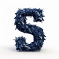 Navy Monster Letter S: Spiky Mounds And Bold Chiaroscuro Contrast