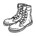 Navy Officer Soldier Boots Icon. Doodle Hand Drawn or Outline Icon Style