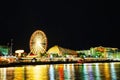 Navy Pier in Chicago at night time Royalty Free Stock Photo
