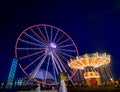 Navy Pier Ferris Wheel At Night