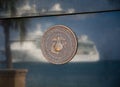 Navy Plaque with Cruise Ship Reflected