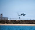 Navy Seahawk Helicopter Maneuvers Near Naval Base Coronado Royalty Free Stock Photo