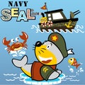 Navy seal cartoon vector