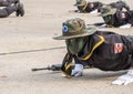 Navy Seal Team perform combat training in Military Parade of Roy Royalty Free Stock Photo