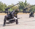 Navy Seal Team performing combat training in Military Parade of Royal Thai Navy