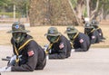 Navy Seal Team performing combat training in Military Parade of Royal Thai Navy Royalty Free Stock Photo