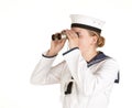 Navy seaman with binoculars Royalty Free Stock Photo