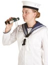 Navy seaman with binoculars Royalty Free Stock Photo