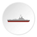 Navy warship icon, flat style Royalty Free Stock Photo